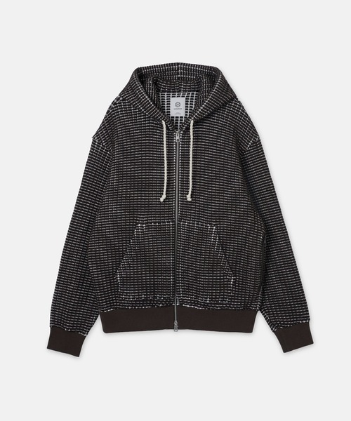 SEAGREEN(シーグリーン)の「SEAGREEN(シーグリーン) WOOL ONI WAFFLE HOODIE ウールオニワッフルフーディ(パーカー・メンズ・ブラウン/ライトグレー/モカ・4/2/3)」の2枚目の写真