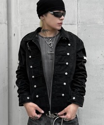 XU（エックスユー）の「【Never mind the XU】cross emblem cropped leather jacket / 【ネバーマインド ザ エックスユー】クロスエンブレムクロップドフェイクレザージャケット（ライダースジャケット）」