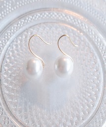 1粒ガラスパールピアス
