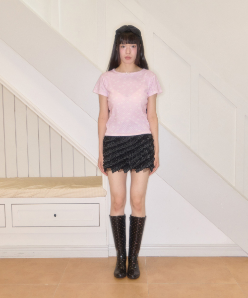 SHAKIRI(シャキリ)の「キリスカルアイレットトップ(ピンク)(Tシャツ/カットソー・レディース・その他・FREE)」の4枚目の写真