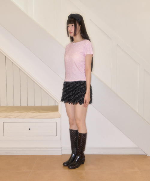 SHAKIRI(シャキリ)の「キリスカルアイレットトップ(ピンク)(Tシャツ/カットソー・レディース・その他・FREE)」の5枚目の写真
