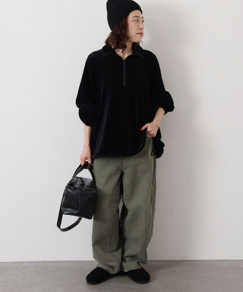 JOURNAL STANDARD LUXE（ジャーナルスタンダード　ラックス）の「ベロアハーフジップブルゾン（その他アウター・レディース・ブラック/ベージュ・FREE）」の12枚目の写真