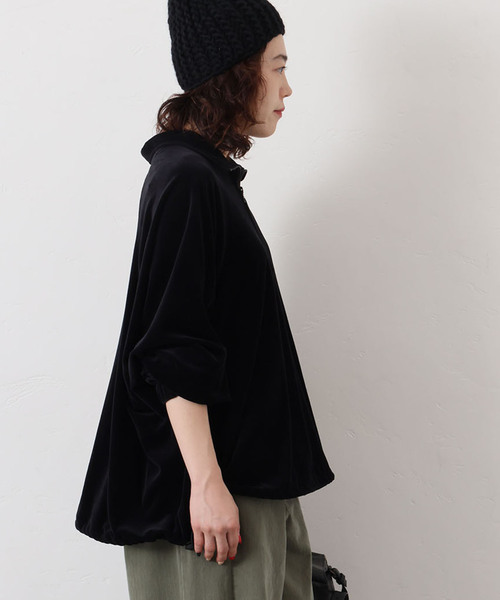 JOURNAL STANDARD LUXE（ジャーナルスタンダード　ラックス）の「ベロアハーフジップブルゾン（その他アウター・レディース・ブラック/ベージュ・FREE）」の11枚目の写真