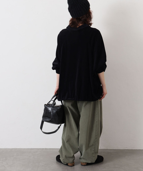 JOURNAL STANDARD LUXE（ジャーナルスタンダード　ラックス）の「ベロアハーフジップブルゾン（その他アウター・レディース・ブラック/ベージュ・FREE）」の10枚目の写真