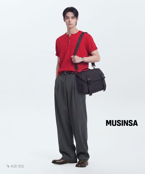 MUSINSA STANDARD（ムシンサスタンダード）の「エクストラワイドツーピンタックヒドンバンディングスラックス[ミディアムグレー]（スラックス・メンズ・その他・38/36/34/32/33/28/29）」の12枚目の写真