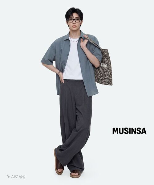 MUSINSA STANDARD（ムシンサスタンダード）の「エクストラワイドツーピンタックヒドンバンディングスラックス[ミディアムグレー]（スラックス・メンズ・その他・38/36/34/32/33/28/29）」の13枚目の写真