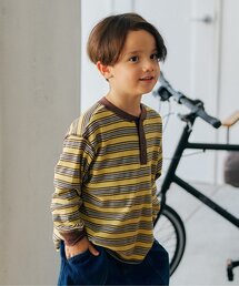 apres les cours（アプレレクール）の「【2WAY リンク】ヘンリーネックマルチボーダーTシャツ（Tシャツ/カットソー）」