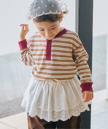 apres les cours（アプレレクール）の「【2WAY リンク】ヘンリーネックマルチボーダーTシャツ（Tシャツ/カットソー）」