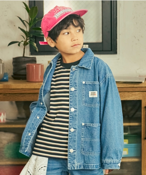 and D. petit main(アンドディープティマイン)の「【365D.】アソートボーダー長袖Tシャツ(Tシャツ/カットソー・キッズ・ブラック/ブラウン/ブルー/サックスブルー/レッド・140cm/130cm/100cm/90cm/110cm/120cm)」の1枚目の写真