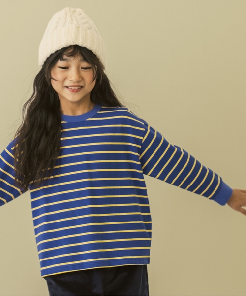 and D. petit main(アンドディープティマイン)の「【365D.】アソートボーダー長袖Tシャツ(Tシャツ/カットソー・キッズ・ブラック/ブラウン/ブルー/サックスブルー/レッド・140cm/130cm/100cm/90cm/110cm/120cm)」の9枚目の写真