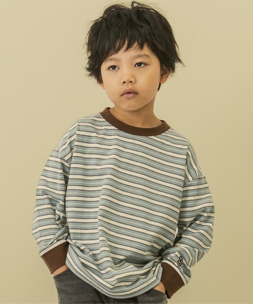 and D. petit main(アンドディープティマイン)の「【365D.】アソートボーダー長袖Tシャツ(Tシャツ/カットソー・キッズ・ブラック/ブラウン/ブルー/サックスブルー/レッド・140cm/130cm/100cm/90cm/110cm/120cm)」の16枚目の写真