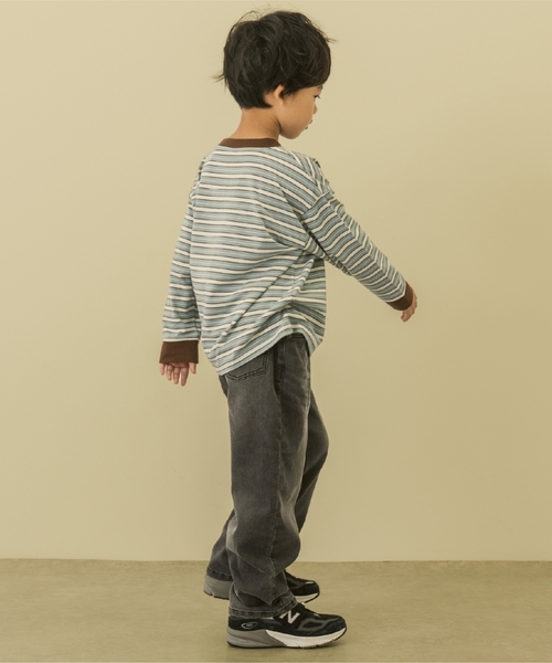 and D. petit main(アンドディープティマイン)の「【365D.】アソートボーダー長袖Tシャツ(Tシャツ/カットソー・キッズ・ブラック/ブラウン/ブルー/サックスブルー/レッド・140cm/130cm/100cm/90cm/110cm/120cm)」の18枚目の写真