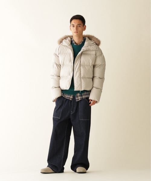 BEAVER(ビーバー)の「B omnivore/ビーオムニボー HOOD FUR BLOUSON フードファーブルゾン(ダウンジャケット/コート・メンズ・ブラウン/ベージュ/ブラック・L/M)」の4枚目の写真
