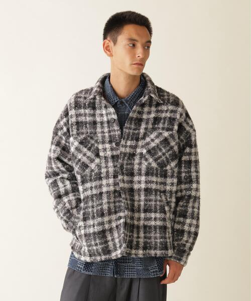 BEAVER(ビーバー)の「B omnivore/ビーオムニボー BOUCLE SHIRT ブークレシャツ(シャツ/ブラウス・メンズ・その他18/ブラウン/ブラック・L/M)」の2枚目の写真