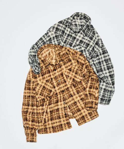 BEAVER(ビーバー)の「B omnivore/ビーオムニボー BOUCLE SHIRT ブークレシャツ(シャツ/ブラウス・メンズ・その他18/ブラウン/ブラック・L/M)」の16枚目の写真