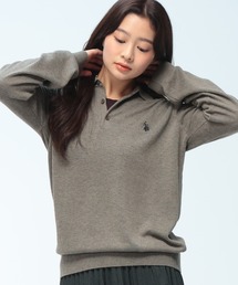 U.S. POLO ASSN. (ユーエスポロアッスン) ニット ポロシャツ 長袖 メンズ レディース ワンポイント ロゴ刺繍 PLM63406