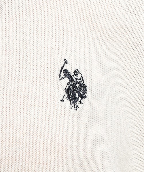 U.S. POLO ASSN.（ユーエスポロアッスン）の「U.S. POLO ASSN. (ユーエスポロアッスン) ニット ポロシャツ 長袖 メンズ レディース ワンポイント ロゴ刺繍 PLM63406（ニット/セーター・メンズ・ネイビー/ブラウン/ブラック/アイボリー・LL/L/M）」の7枚目の写真