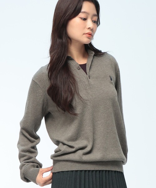 U.S. POLO ASSN.（ユーエスポロアッスン）の「U.S. POLO ASSN. (ユーエスポロアッスン) ニット ポロシャツ 長袖 メンズ レディース ワンポイント ロゴ刺繍 PLM63406（ニット/セーター・メンズ・ネイビー/ブラウン/ブラック/アイボリー・LL/L/M）」の11枚目の写真