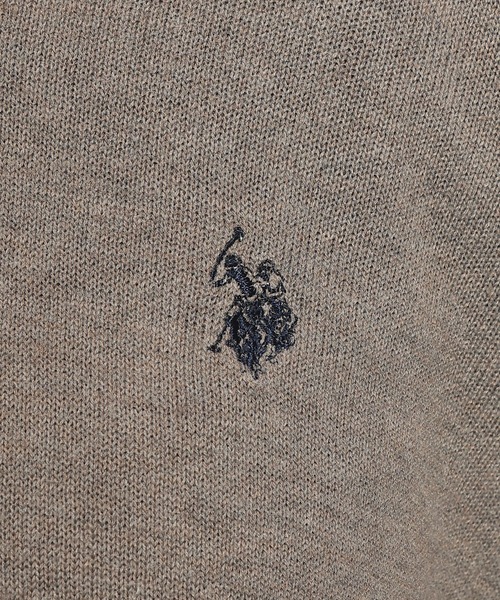 U.S. POLO ASSN.（ユーエスポロアッスン）の「U.S. POLO ASSN. (ユーエスポロアッスン) ニット ポロシャツ 長袖 メンズ レディース ワンポイント ロゴ刺繍 PLM63406（ニット/セーター・メンズ・ネイビー/ブラウン/ブラック/アイボリー・LL/L/M）」の13枚目の写真