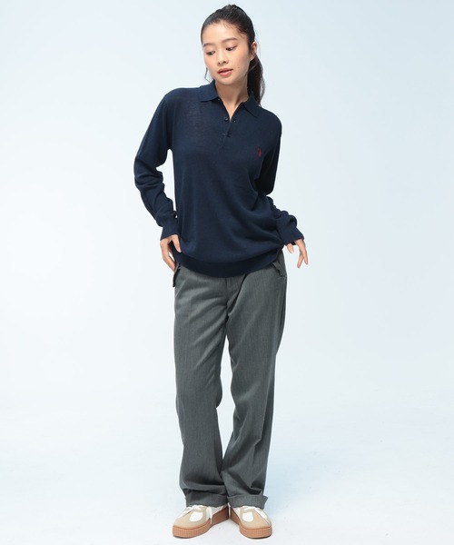 U.S. POLO ASSN.（ユーエスポロアッスン）の「U.S. POLO ASSN. (ユーエスポロアッスン) ニット ポロシャツ 長袖 メンズ レディース ワンポイント ロゴ刺繍 PLM63406（ニット/セーター・メンズ・ネイビー/ブラウン/ブラック/アイボリー・LL/L/M）」の15枚目の写真