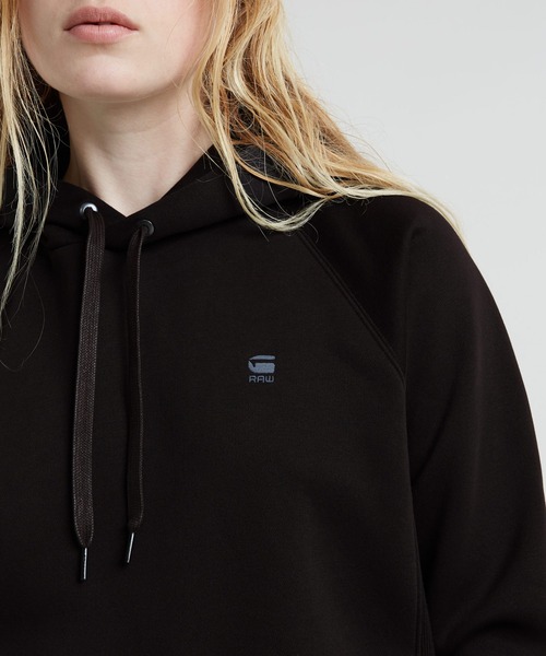 G-STAR（ジースター）の「Premium Core 2.0 Hooded Sweater/ベーシックデザインワンポイントロゴパーカー（パーカー・レディース・ダークブルー/ダークブラック・X-SMALL/SMALL/MEDIUM）」の4枚目の写真