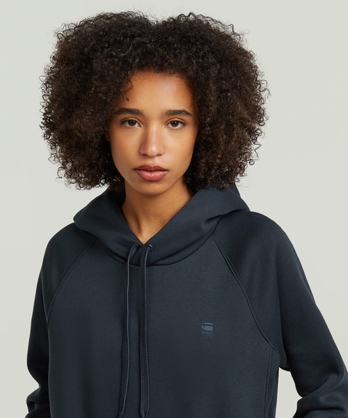 G-STAR（ジースター）の「Premium Core 2.0 Hooded Sweater/ベーシックデザインワンポイントロゴパーカー（パーカー・レディース・ダークブルー/ダークブラック・X-SMALL/SMALL/MEDIUM）」の8枚目の写真
