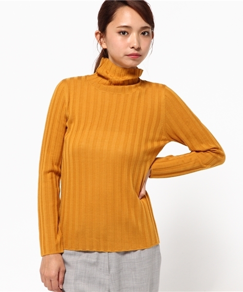SLY（スライ）の「LANA WOOL TURTLE HG TOPS（ニット/セーター・レディース・サックスブルー/ワインレッド/イエロー系その他/トップグレー/ブラック/ピンク/オフホワイト・1/2）」の5枚目の写真
