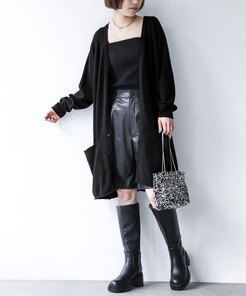 n'OrLABEL（ノアールレーベル）の「『ロングカーディガン』（カーディガン/ボレロ・レディース・ブラック/グレイッシュベージュ/チャコールグレー/ネイビー/ワイン/ブラウン/ネイビー系/ライトパープル/杢グレー/ブルー/ベージュ・2/1）」の14枚目の写真