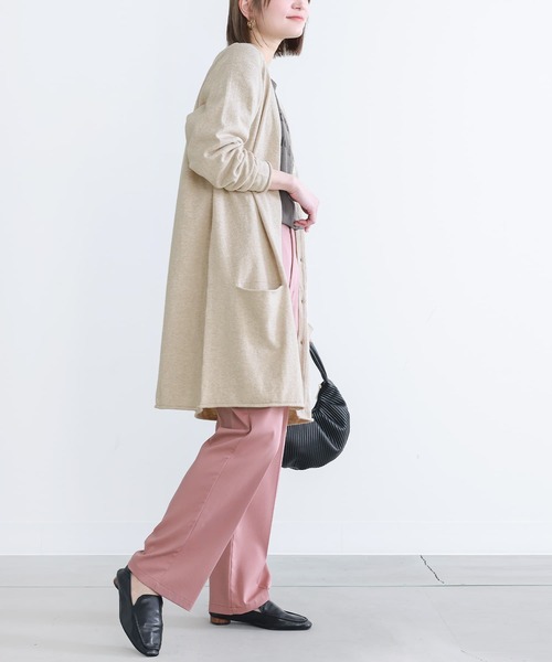 n'OrLABEL（ノアールレーベル）の「『ロングカーディガン』（カーディガン/ボレロ・レディース・ブラック/グレイッシュベージュ/チャコールグレー/ネイビー/ワイン/ブラウン/ネイビー系/ライトパープル/杢グレー/ブルー/ベージュ・2/1）」の20枚目の写真