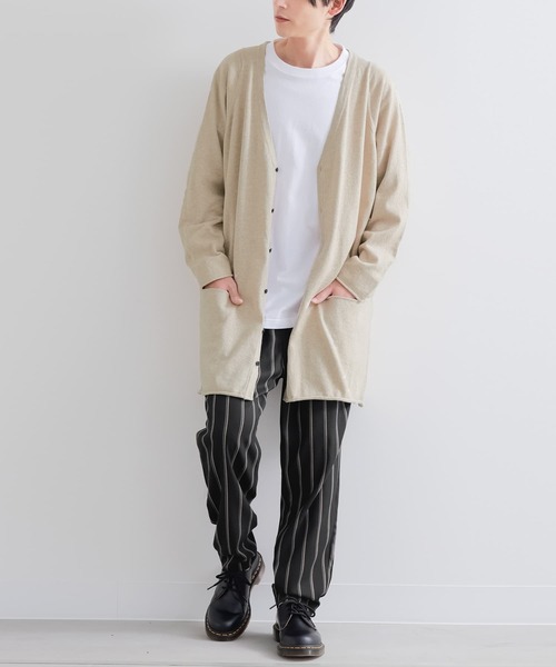 n'OrLABEL（ノアールレーベル）の「『ロングカーディガン』（カーディガン/ボレロ・レディース・ブラック/グレイッシュベージュ/チャコールグレー/ネイビー/ワイン/ブラウン/ネイビー系/ライトパープル/杢グレー/ブルー/ベージュ・2/1）」の22枚目の写真