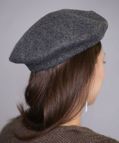 NANO universe（ナノユニバース）の「ウールベレー（ハンチング/ベレー帽・レディース・ブラウン/ベージュ/ネイビー/ダークグレー/グレー/ブラック・FREE）」の4枚目の写真