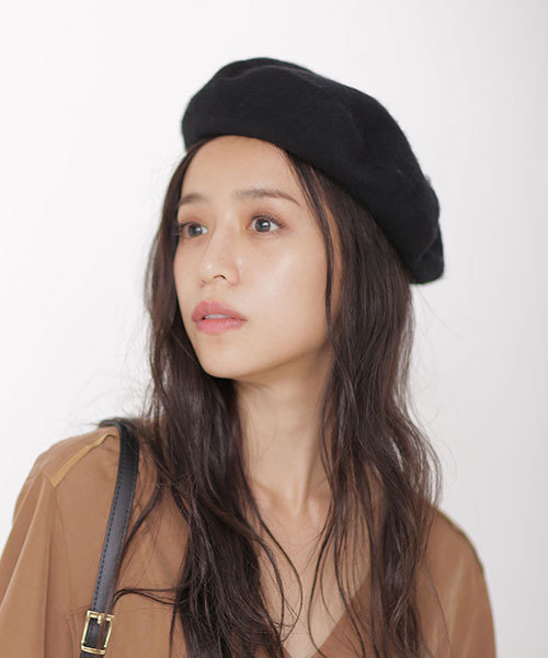 NANO universe（ナノユニバース）の「ウールベレー（ハンチング/ベレー帽・レディース・ブラウン/ベージュ/ネイビー/ダークグレー/グレー/ブラック・FREE）」の2枚目の写真