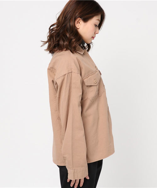 WEGO(ウィゴー)の「WEGO/ベーシックミリタリーシャツ(シャツ/ブラウス・レディース・その他1/ベージュ/カーキ・FREE)」の5枚目の写真