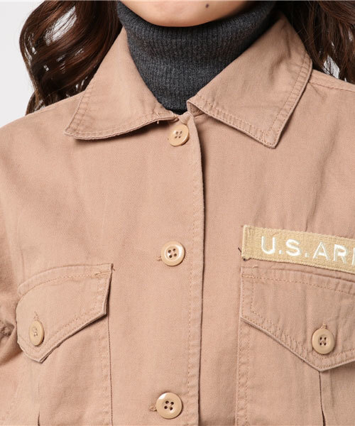 WEGO(ウィゴー)の「WEGO/ベーシックミリタリーシャツ(シャツ/ブラウス・レディース・その他1/ベージュ/カーキ・FREE)」の7枚目の写真