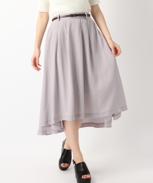 Heather（ヘザー）の「ベルトツキイレヘムスカート 742713（スカート・レディース・グレー系その他/ブラック系その他/ホワイト系その他/ベージュ系その他・FREE）」の4枚目の写真