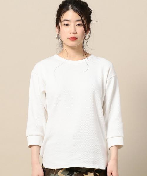 BEAUTY&YOUTH UNITED ARROWS(ビューティーアンドユースユナイテッドアローズ)の「BY ミドルサーマルメッシュ7分袖カットソー ◆(Tシャツ/カットソー・レディース・ホワイト/ナチュラル/ネイビー・FREE)」の12枚目の写真