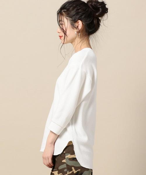 BEAUTY&YOUTH UNITED ARROWS(ビューティーアンドユースユナイテッドアローズ)の「BY ミドルサーマルメッシュ7分袖カットソー ◆(Tシャツ/カットソー・レディース・ホワイト/ナチュラル/ネイビー・FREE)」の13枚目の写真