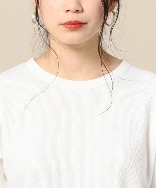 BEAUTY&YOUTH UNITED ARROWS(ビューティーアンドユースユナイテッドアローズ)の「BY ミドルサーマルメッシュ7分袖カットソー ◆(Tシャツ/カットソー・レディース・ホワイト/ナチュラル/ネイビー・FREE)」の15枚目の写真