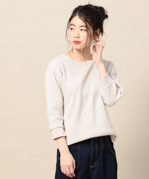 BEAUTY&YOUTH UNITED ARROWS(ビューティーアンドユースユナイテッドアローズ)の「BY ミドルサーマルメッシュ7分袖カットソー ◆(Tシャツ/カットソー・レディース・ホワイト/ナチュラル/ネイビー・FREE)」の10枚目の写真