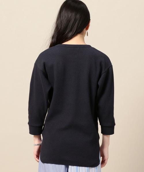 BEAUTY&YOUTH UNITED ARROWS(ビューティーアンドユースユナイテッドアローズ)の「BY ミドルサーマルメッシュ7分袖カットソー ◆(Tシャツ/カットソー・レディース・ホワイト/ナチュラル/ネイビー・FREE)」の4枚目の写真