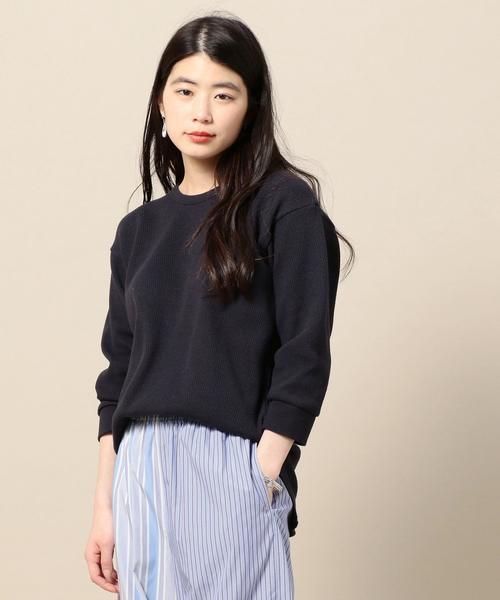 BEAUTY&YOUTH UNITED ARROWS(ビューティーアンドユースユナイテッドアローズ)の「BY ミドルサーマルメッシュ7分袖カットソー ◆(Tシャツ/カットソー・レディース・ホワイト/ナチュラル/ネイビー・FREE)」の18枚目の写真