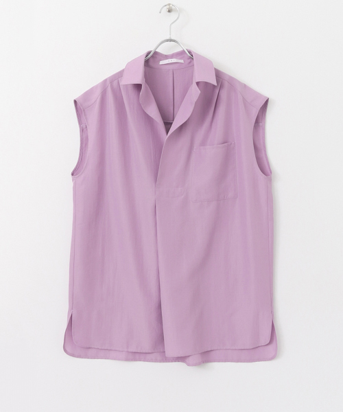 KBF（ケイビーエフ）の「【WEB限定】KBF　スキッパーノースリーブシャツ（シャツ/ブラウス・レディース・ライトグレー/ライトパープル/ミント・ONE）」の20枚目の写真