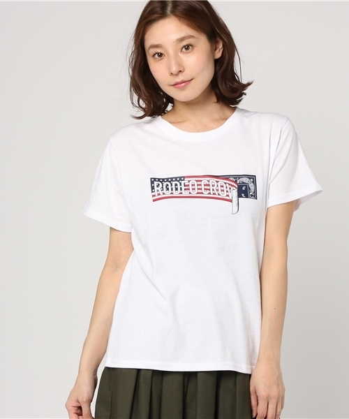 RODEO CROWNS WIDE BOWL(ロデオクラウンズワイドボウル)の「W STICKER Tシャツ(Tシャツ/カットソー・レディース・ブラック/ホワイト/レッド/ネイビー・FREE)」の13枚目の写真