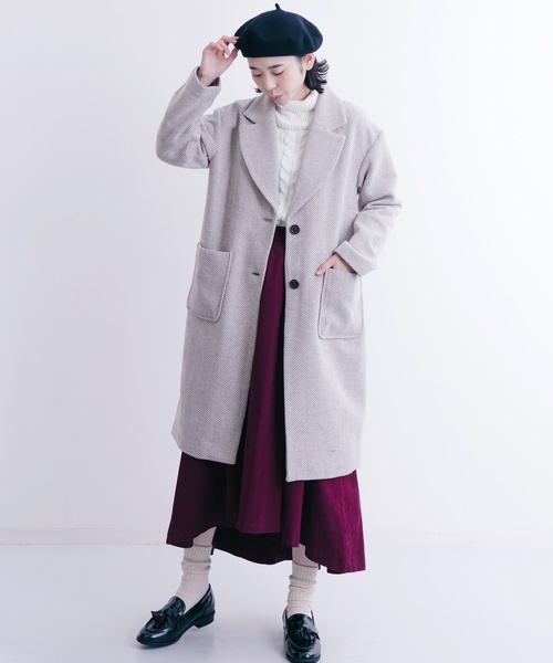 MERLOT（メルロー）の「ツイードヘリンボーンチェスターコート653-6527