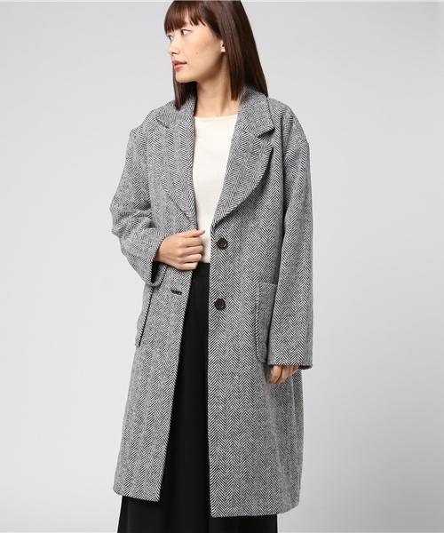 MERLOT（メルロー）の「ツイードヘリンボーンチェスターコート653-6527