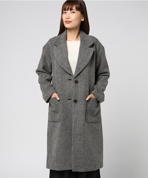 MERLOT（メルロー）の「ツイードヘリンボーンチェスターコート653-6527