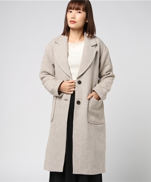 MERLOT（メルロー）の「ツイードヘリンボーンチェスターコート653-6527