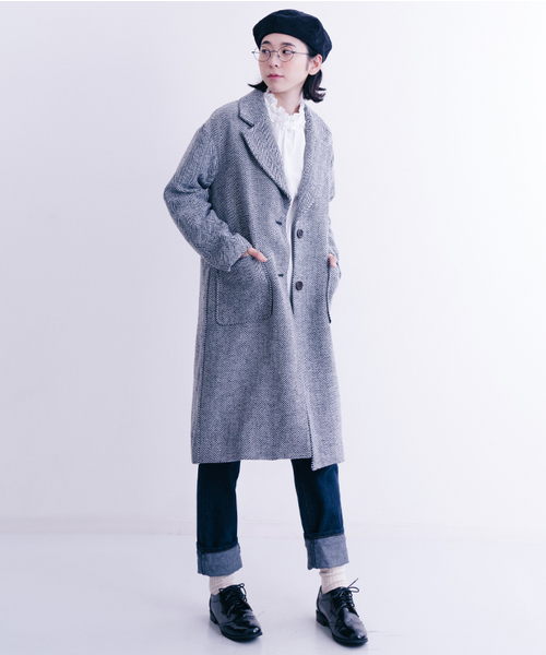 MERLOT（メルロー）の「ツイードヘリンボーンチェスターコート653-6527