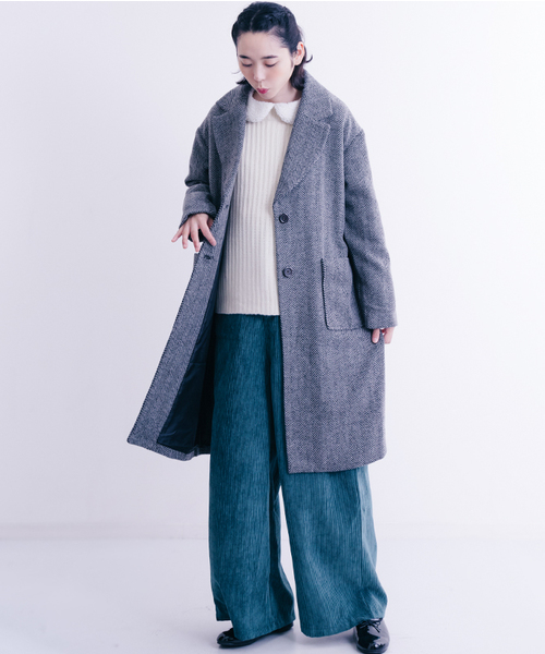 MERLOT（メルロー）の「ツイードヘリンボーンチェスターコート653-6527