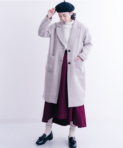 専用！「SOUTIENCOL」ヘリンボーンツイードロングコート SOUTIENCOL」ヘリンボーンツイードロングコート〈LOUVRE〉 | Daja